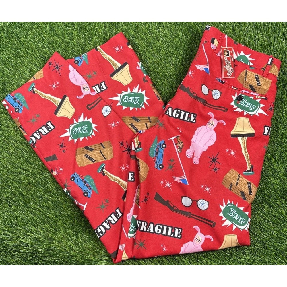 NWT A Christmas Story Mens 32 Leg Lamp Holiday Suit pants Ralphie Bunny Suit